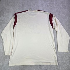 VTG Ralph Lauren Polo Jeans Co Jersey Shirt Men XL Cream Burgundy Logo Spellout