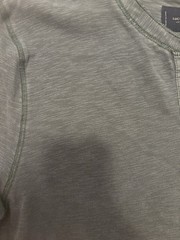LUCKY BRAND Mens Long Sleeve 3-Snap Henley Slub Jersey T Shirt Green Size L