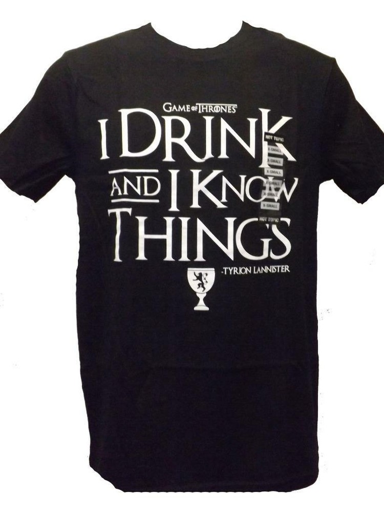 Game of Thrones GOT “I Drink & I Know Things” Mens XS-S-M-L-XL Licensed Shirt