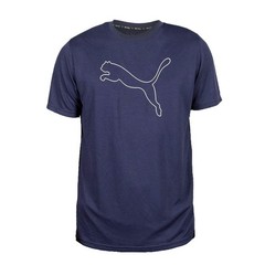 PUMA Performance Cat Logo Crew Neck Short Sleeve T-Shirt Mens Blue Casual Tops 5