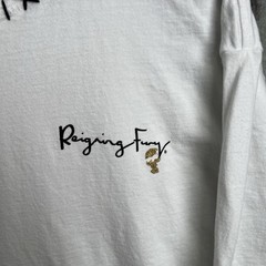STREETWEAR Reigning Fury Mens Long Sleeve Tee White Glitter Skulls Branches XL