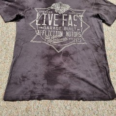 Affliction Shirt Mens Medium Tie Dye Live Fast Garage Built Motors Indian Native