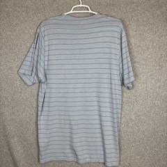 Free Fly T-Shirt Men’s Large Blue Stripe Performance Bamboo Pocket Short Sleeve