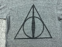 Deathly Hallows Shirt Mens Large Gray Harry Potter Tee Graphic Book Movie Magic