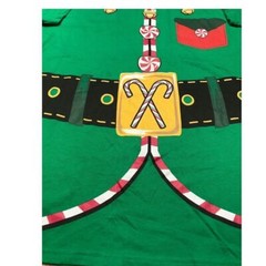 Holiday time Green Elf unisex T shirt Size Large Christmas Recycled Short Sleeve