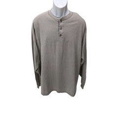Hanes Beefy T Mens Henley Shirt 2XL Soft Durable Long Sleeve Outdoor #5700