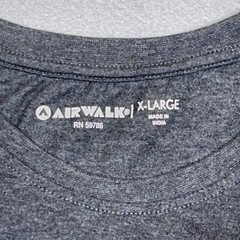 Airwalk Pocket Tee Men XL Regular Fit Charcoal Grey Striped Chest Pocket Skater