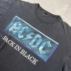 AC/DC Back in Black Vintage T-Shirt XL Black Double Sided Band Tee 1995 Album