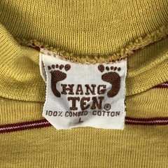 Used 70’S-80’S HANG TEN striped pattern multi-stripe mock neck surf skate t-…