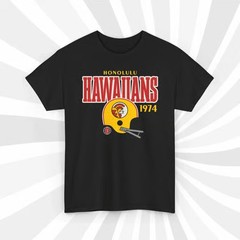 Honolulu Hawaiians 1974 WFL Vintage Football Helmet T-Shirt -Rainbow Warriors