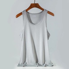 Men Ice Silk Tank Top Men’S Trendy Mesh Breathable Quick Drying Sports