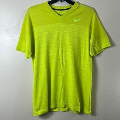Nike Miler Yellow Dri-Fit Tee Shirt short sleeve graphic logo men’s XL