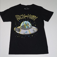 Men’s Small Rick and Morty Space Adventure Black T-Shirt