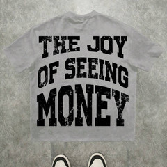 Oversized Hip Hop Graphic T Shirt Dollar Money Print Streetwear Tee Top for Men
