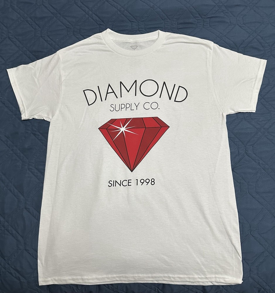 Diamond Supply Co. Men’s Logo Graphic Short Sleeve Crew Neck Tee T-Shirt – White