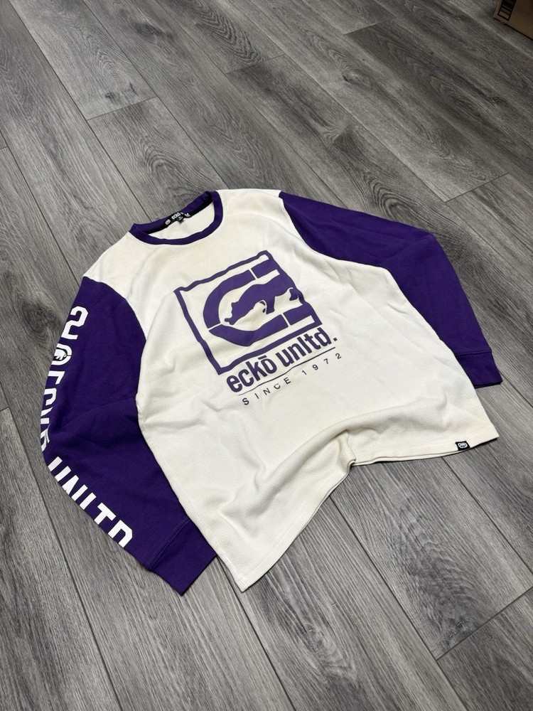 Vintage Y2K Ecko Unltd Thermal Long Sleeve T Shirt Sz XL