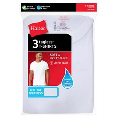 Hanes Big Men’s 3 Pack Crew T-Shirts White Size 3XL NEW Tagless