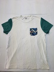 Hollister Pocket T Shirt Men’s XL White Teal Colorblock Short Sleeve Tee