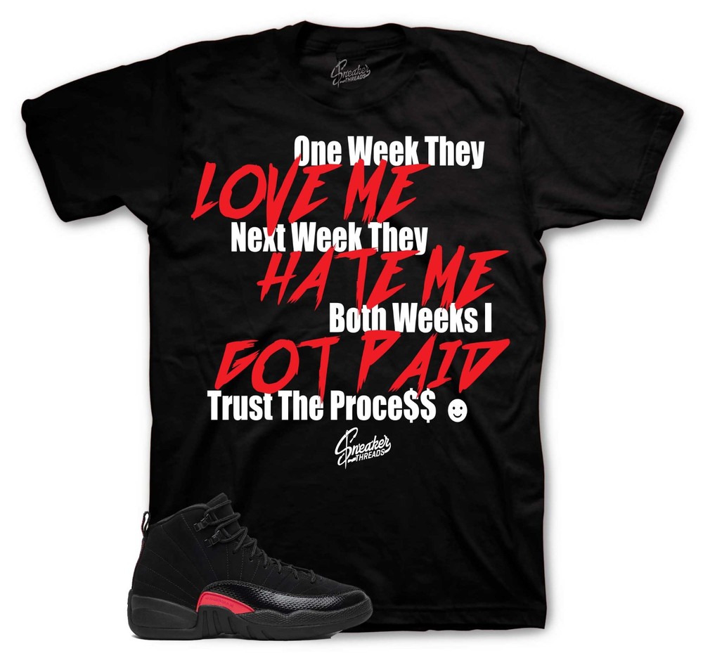 Shirts To Match Jordan 12 Bloodline Sneaker Tees – Trust The Process Shirt
