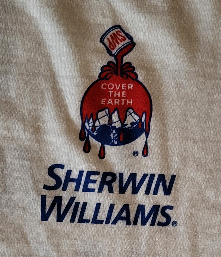 Sherwin Williams Gildan T-Shirt Adult XL White SS Painter Graphic DBL Sided NEW