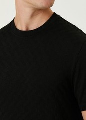 NO CUSTOMS TAX GIORGIO ARMANI mainline black zigzag pattern t-shirt Size Medium
