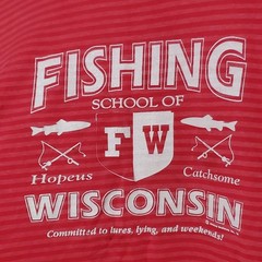 Vintage Wisconsin Shirt Mens 2XL Red Striped 90s Fishing School Hopeus Catchsome