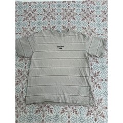 Cotton On Mens Loose Fit Striped T-Shirt Large Tan Brown Some Times Label Tee
