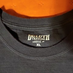 Duluth Trading Co Longtail Black XL Men’s Cotton Knit Logo Crew Neck T-Shirt