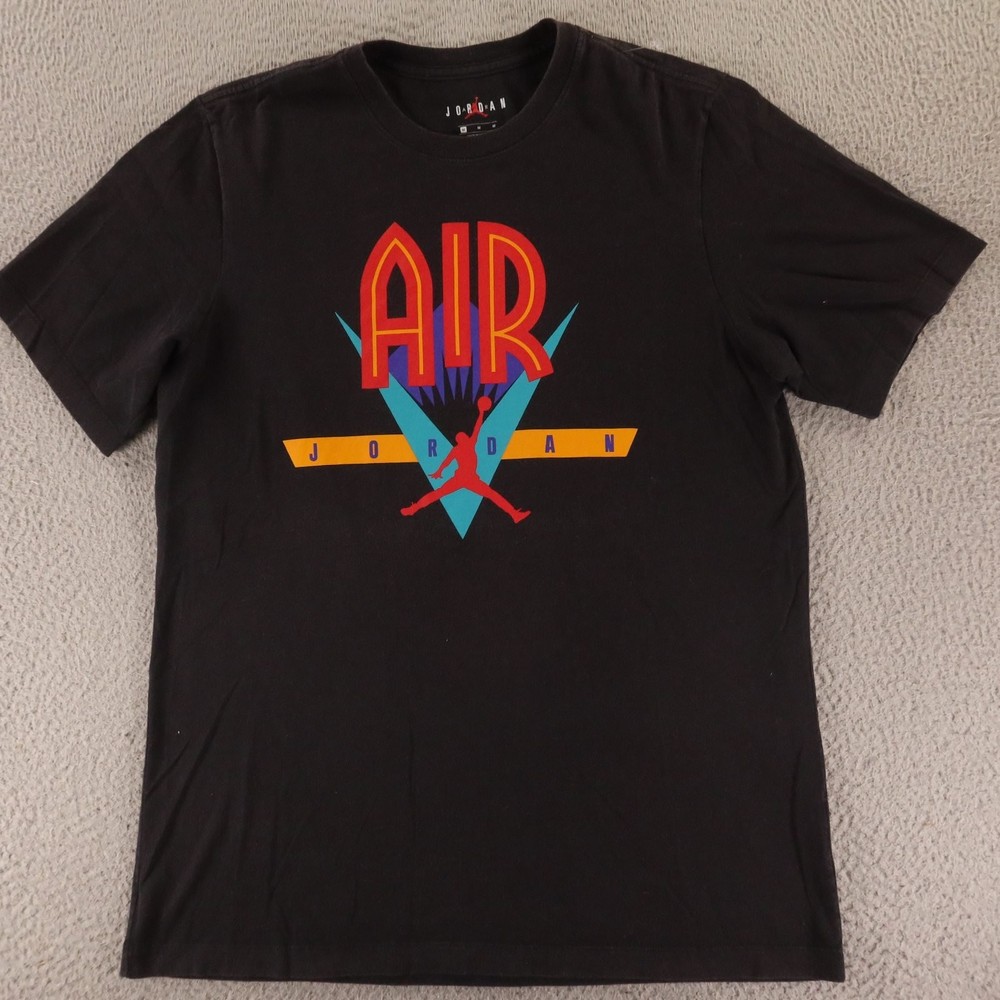 Jordan Shirt Mens M Black 100% Cotton Air Jordan Jumpman Graphic Tee