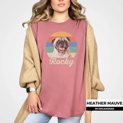 Custom Pet Portrait Comfort Tee Retro Dog Cat Personalized Animal Lover Gift