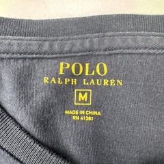 Polo Ralph Lauren Mens V-Neck T-Shirt Size M Navy Blue Cotton Classic Preppy Tee