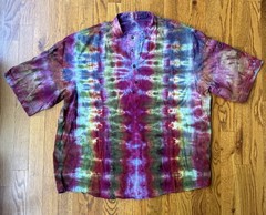 Custom Tie Dye On Henley Shirt Size XL