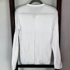NOBULL Mens White Long Sleeve Henley Shirt Modal Cotton Stretch Training Top