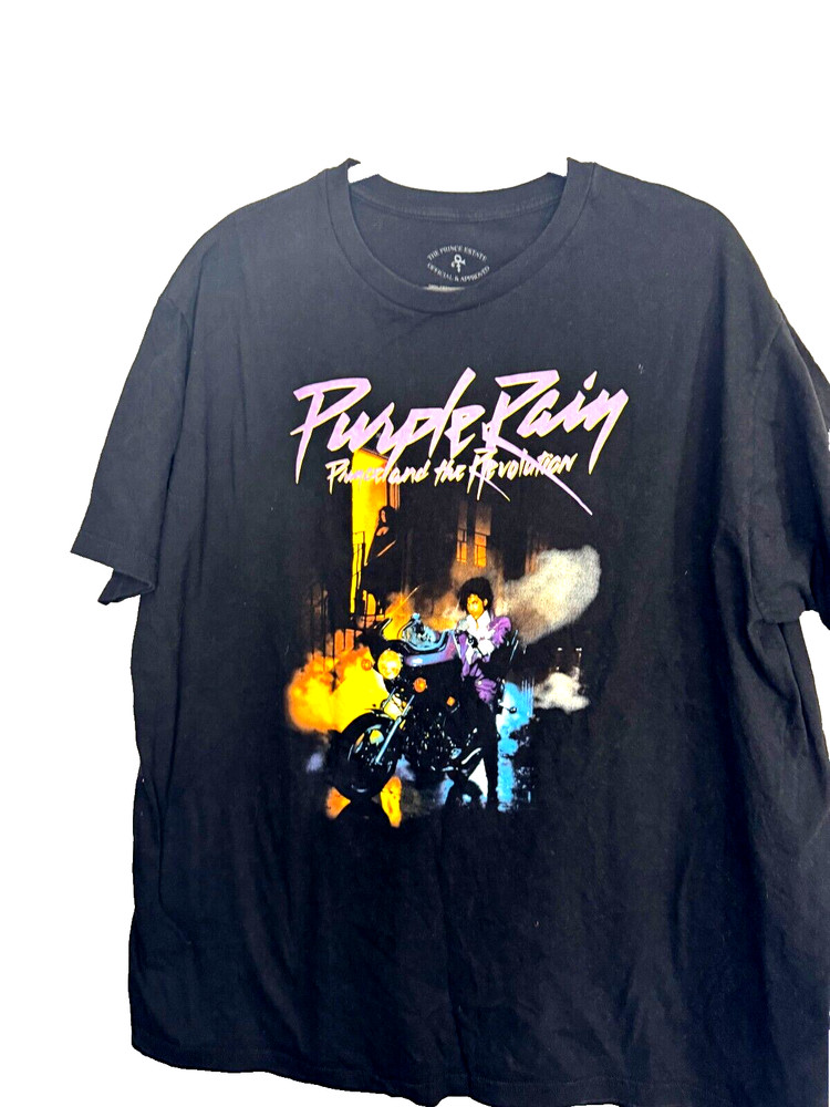 Prince Purple Rain Black T Shirt Size 2X Prince and the Revolution 100% cotton