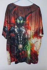 Spawn 6XL All Over Print Graphic Shirt Sword Skull Stretch Comic Tee