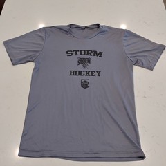 Tri-City Storm Hockey WSI Sports Short Sleeve Shirt Gray Size M USA Team Issued