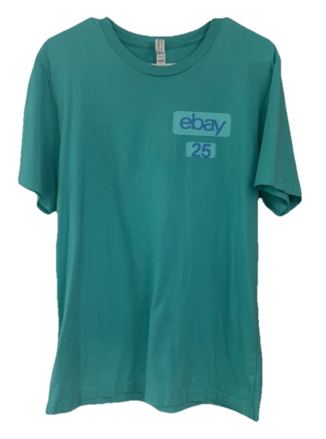 Unisex EBay Sellers 25th Anniversary Teal LG Tee Mint. Been Stored Exc Preowned