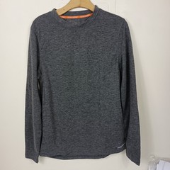 Omni Wool Mens Base Layer Crew Top Large Heathr Gray Thermal Long Sleeve T Shirt