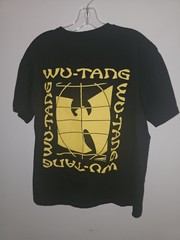 Wu Tang Clan Large Womens Black Double-sided Graphic Logo Short Sleeve Tee
