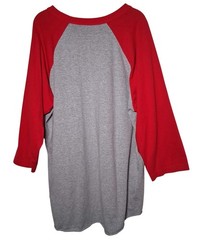 Shaka Active Baseball Shirt Men 3XL Gray Red Raglan Sleeve Sporty