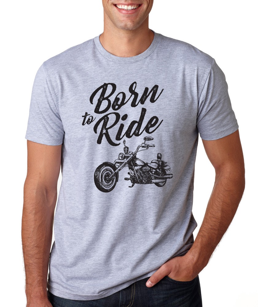 BORN TO RIDE motorcycle riding chopper bike Father’s Day dad husband T-Shirt