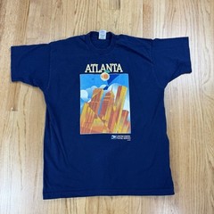 Vtg Atlanta Georgia USPS 1996 Single Stitch T Shirt Sz XL Blue Graphic Print
