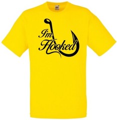 Fishing I’m Hooked Funny Humour Novelty T Shirt Various Colours And Sizes