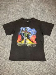 Vintage 1991 Slayer Touring In The Abyss T Shirt Adult Large Black Faded RARE