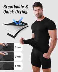 Men’s Compression Shirts, Compression Shirts for Men Short Sleeve Athletic, Q…