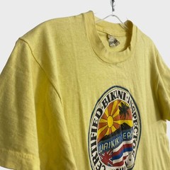 Vintage 70s Waikiki Beach Bikini Inspector Graphic T Shirt Yellow Mens Small S