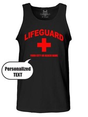 MEN’S PERSONALIZED LIFEGUARD CUSTOM FUNNY BEACH SAFETY PARTY HALLOWEEN TANK TOP
