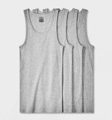 Men’s Tank Top – Goodfellow & Co Heathered Gray Size S 34/36 4 Pack Seam-free