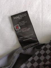 Maceoo Shirt Mens 3 Medium V-Neck Jacquard Square Grey Flip Cuff Roll-up Sleeve