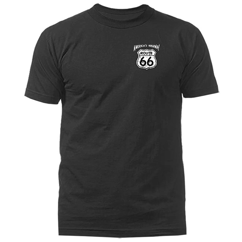 Route 66 California Sign Left Chest Crest T-shirt